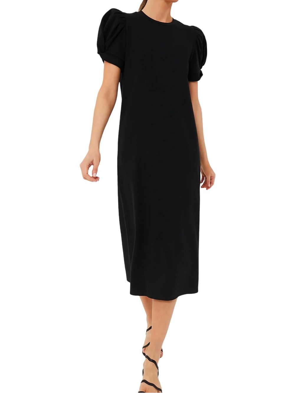 Pomander Place NWT Short Sleeve Vesty Midi Dress Black Size S